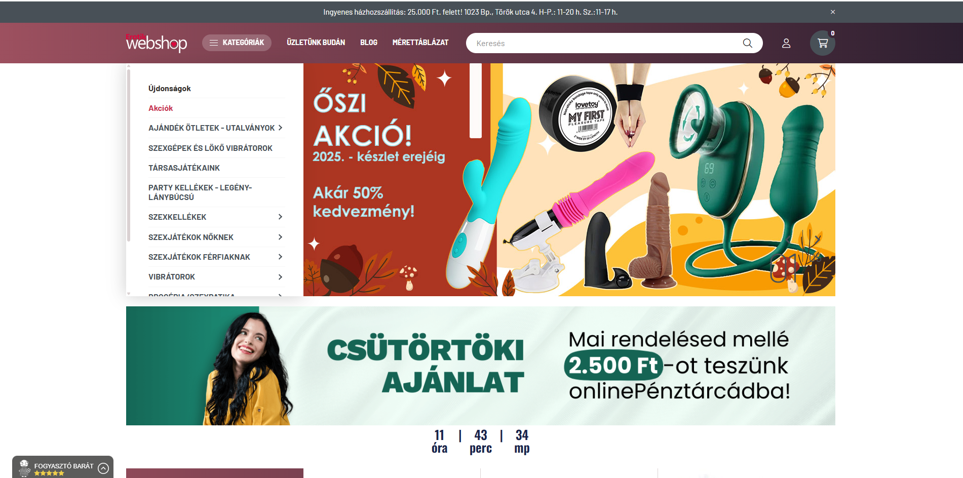 ErotikWebshop Szexshop képernyőfotó