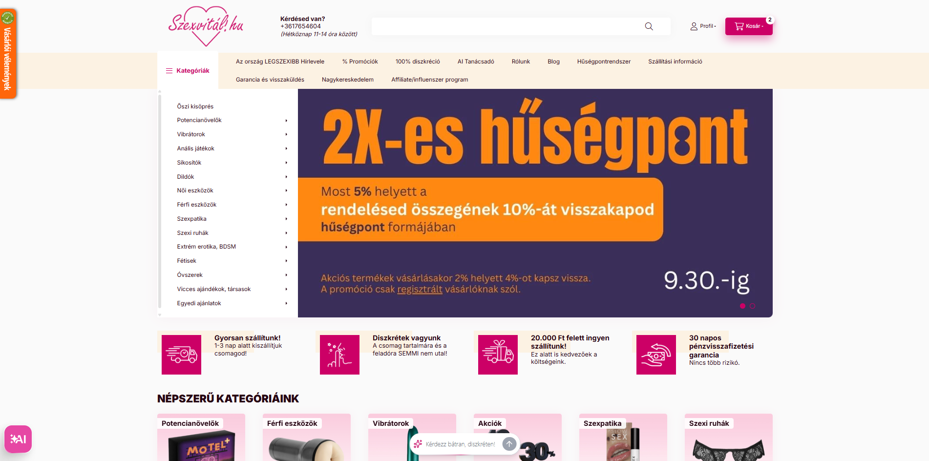 Szexvitál.hu képernyőfotó