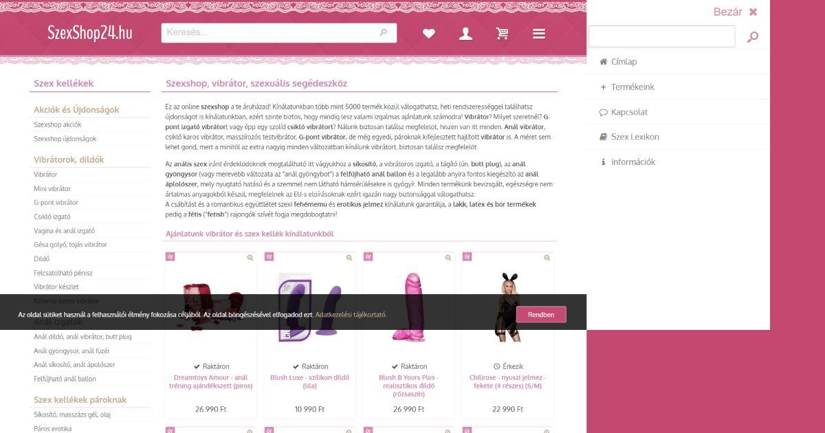 SzexShop24 képernyőfotó