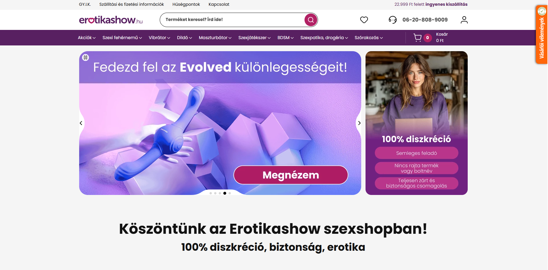 ErotikaShow.hu képernyőfotó