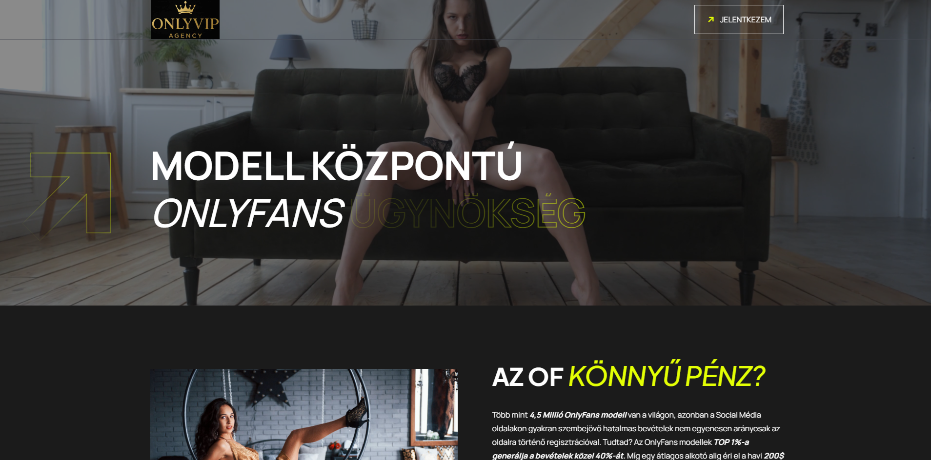 OnlyVIP Agency képernyőfotó