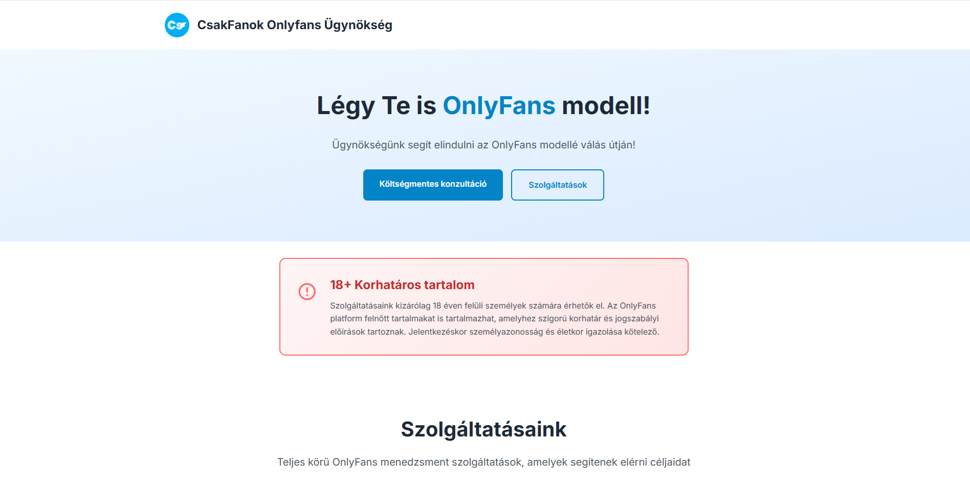 CsakFanok képernyőfotó