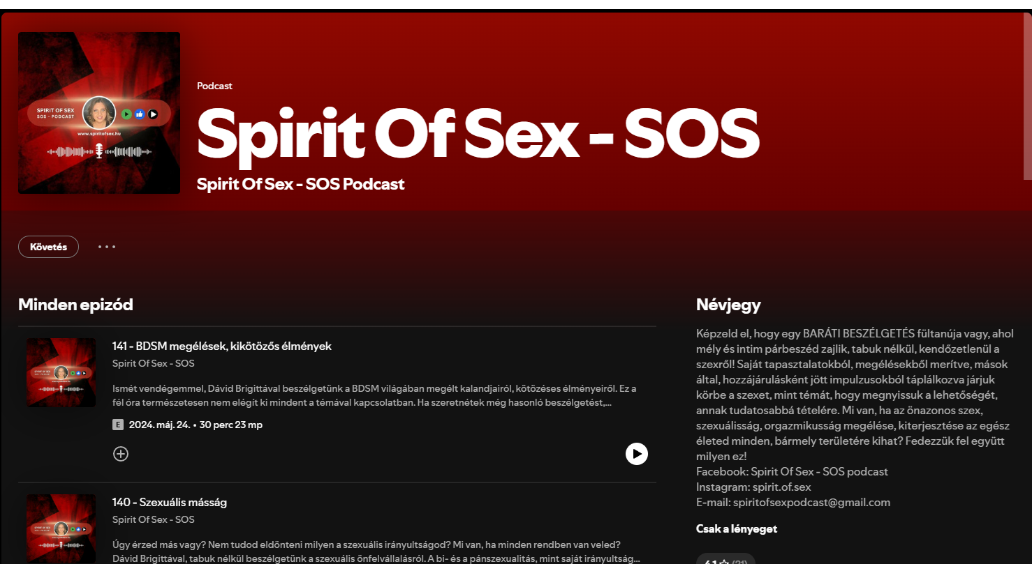 Spirit Of Sex – SOS Podcast képernyőfotó