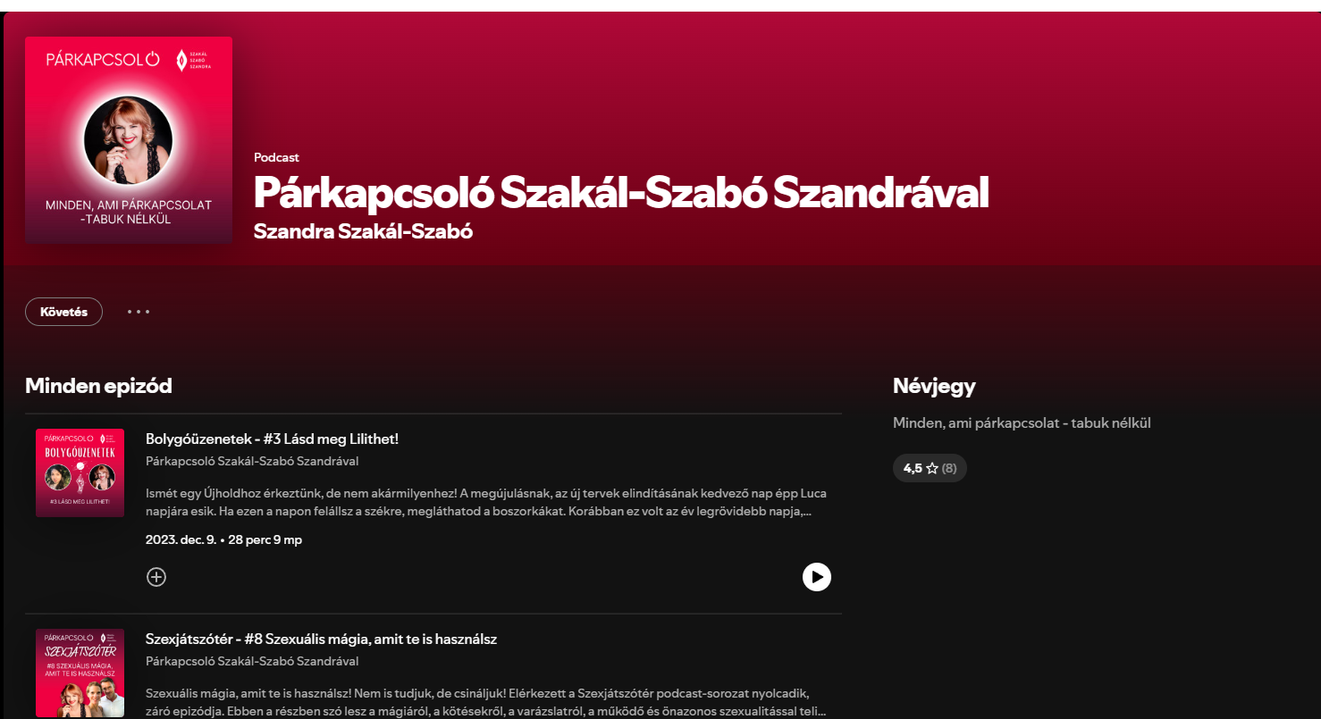 Párkapcsoló Podcast – Szexjátszótér képernyőfotó