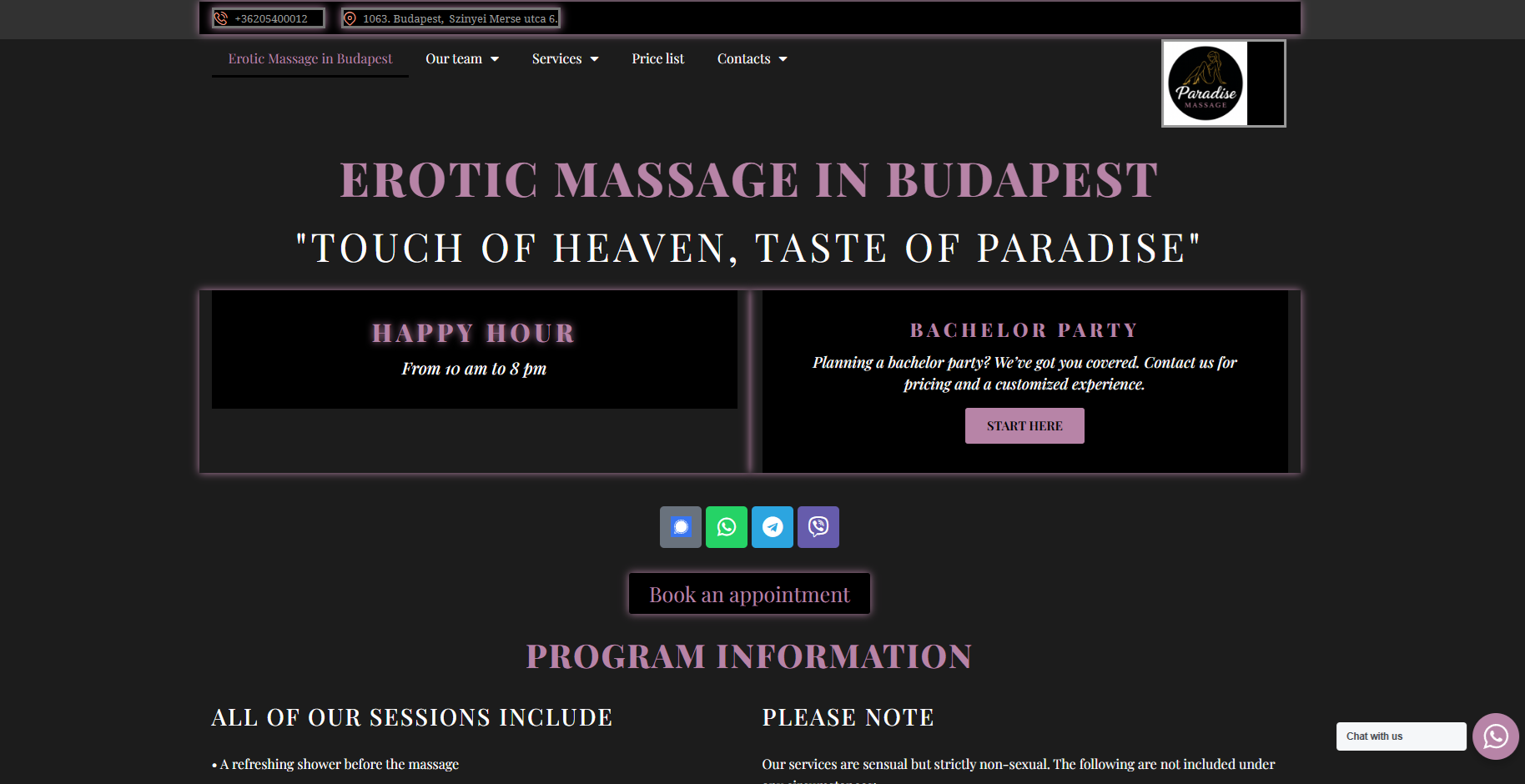 Paradise Massage képernyőfotó