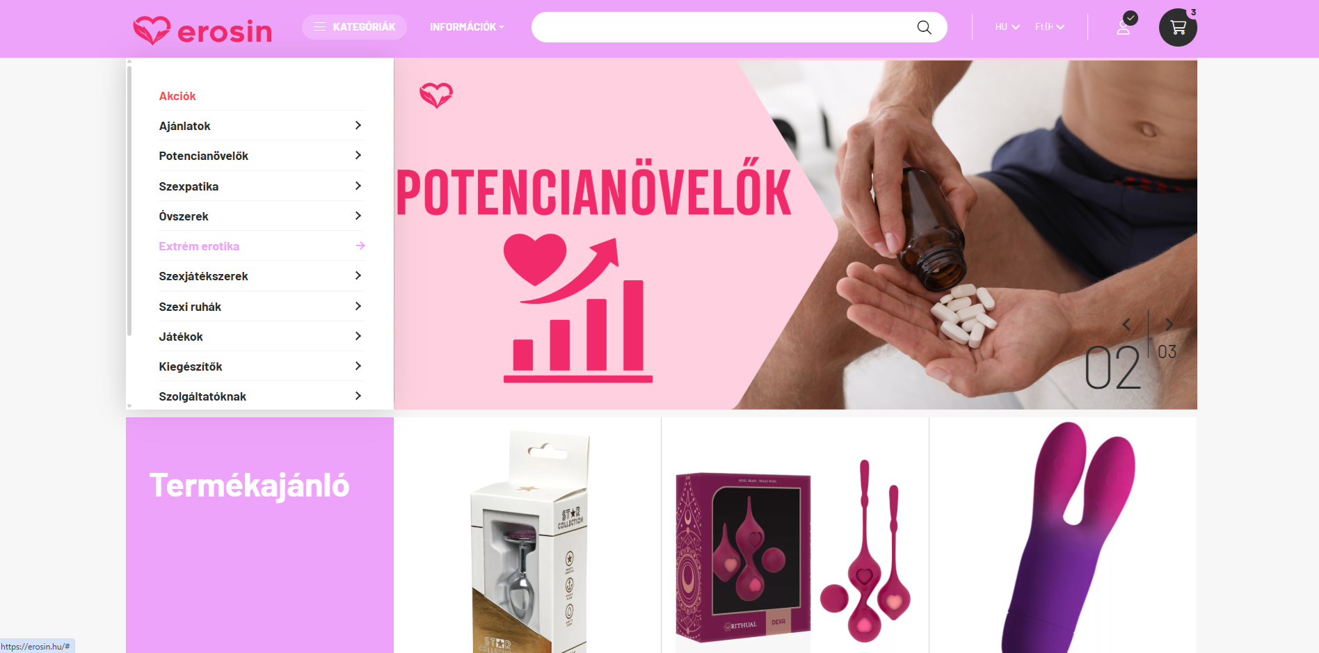 Erosin.hu képernyőfotó