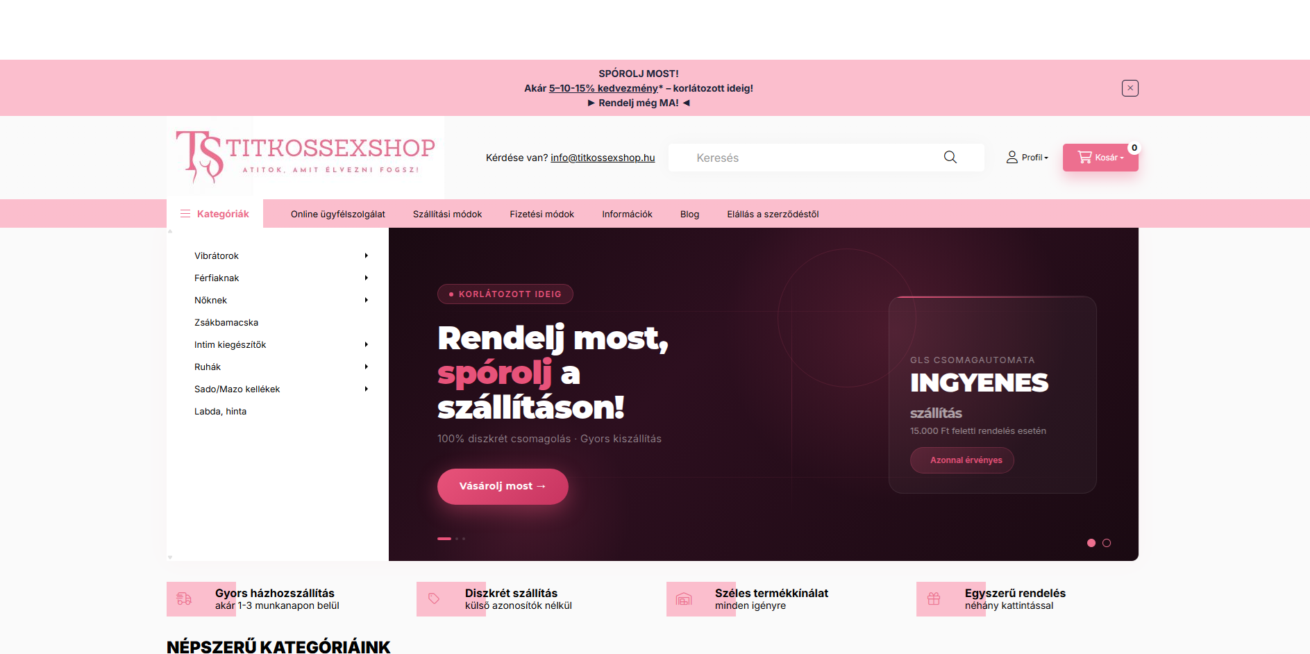 TitkosSexshop képernyőfotó