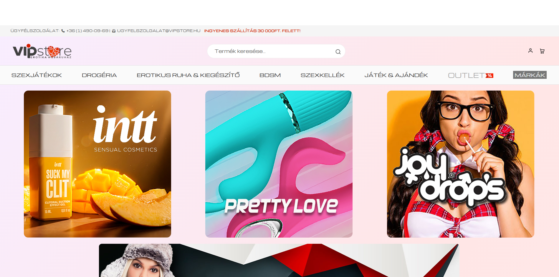 ViPstore Erotika Webáruház képernyőfotó