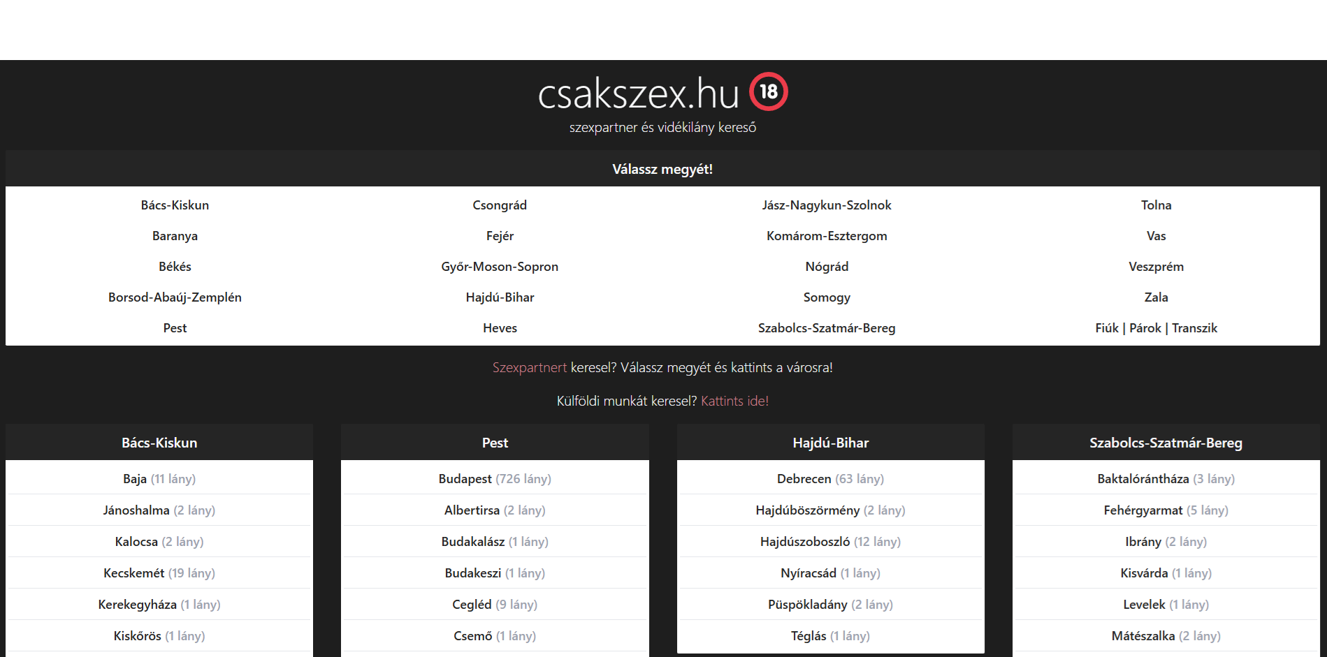 CsakSzex.hu képernyőfotó