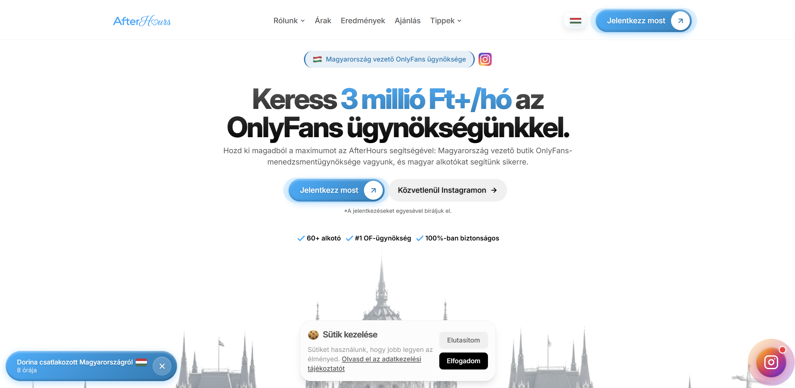 AfterHours OnlyFans Ügynökség képernyőfotó
