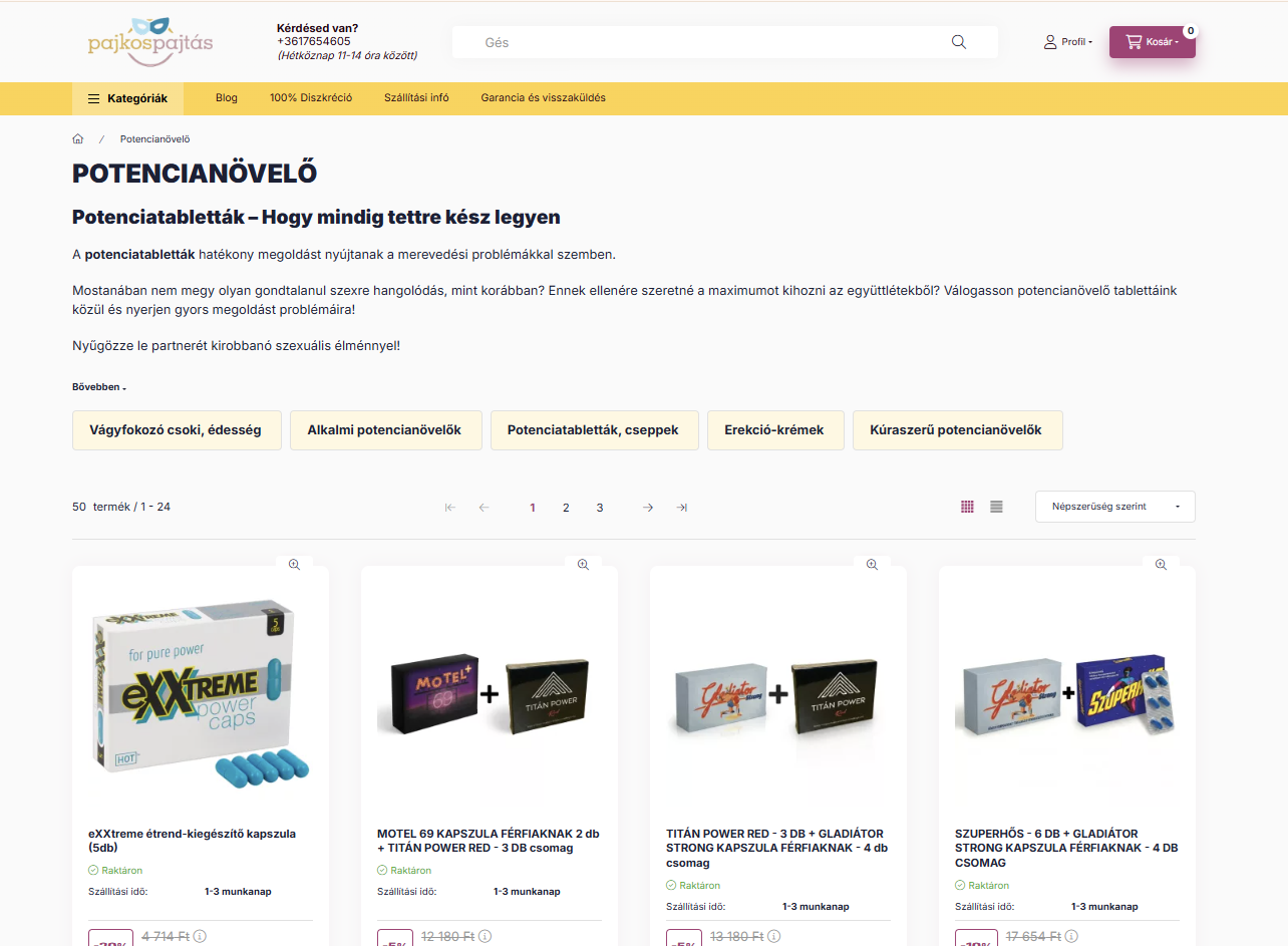 PajkosPajtás – Potencianövelők képernyőfotó