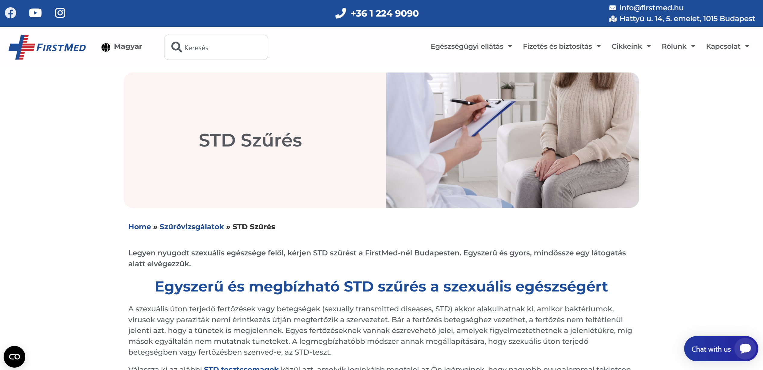 FirstMed Budapest – STD-szűrés képernyőfotó