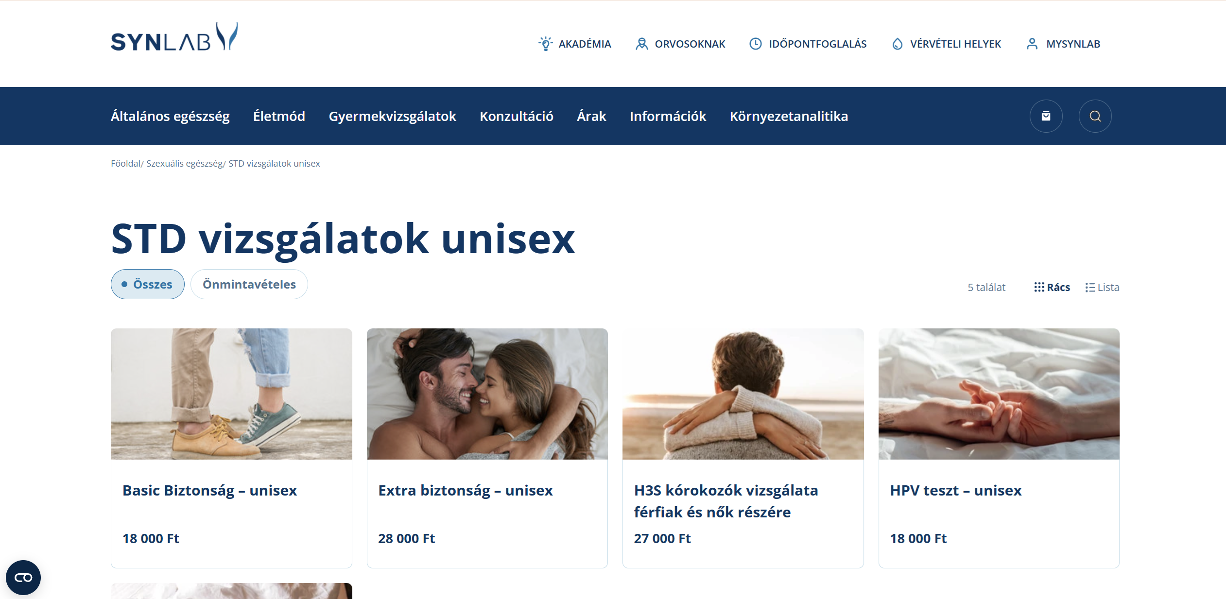 SYNLAB Hungary – szexuális egészség és STD-vizsgálatok képernyőfotó