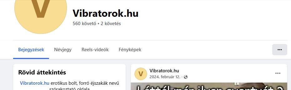Vibratorok.hu / Forró éjszakák – Facebook-oldal képernyőfotó