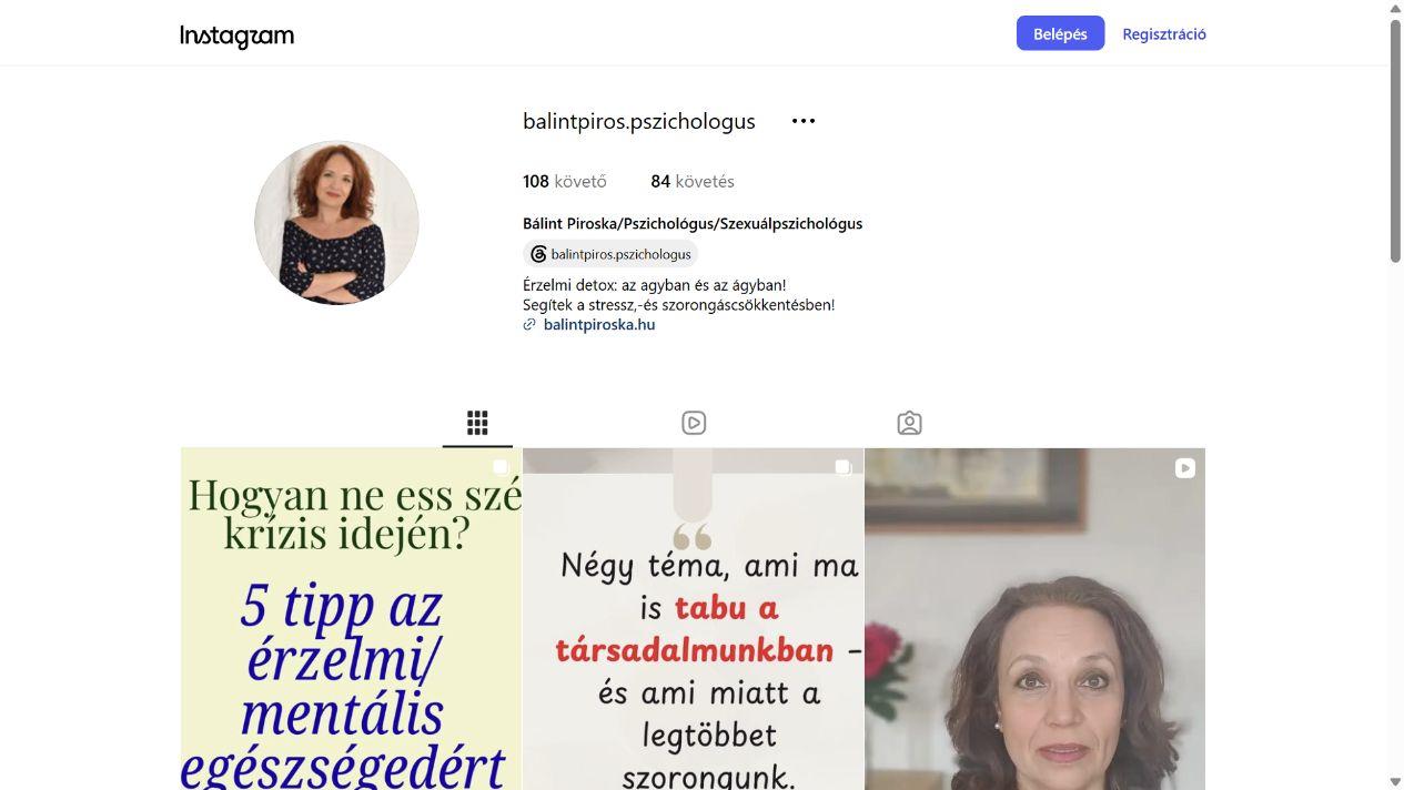 Bálint Piroska - @balintpiros.pszichologus képernyőfotó