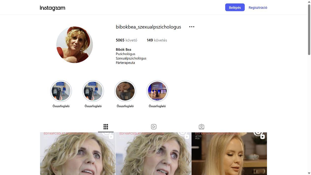 Bibók Bea - @bibokbea_szexualpszichologus képernyőfotó