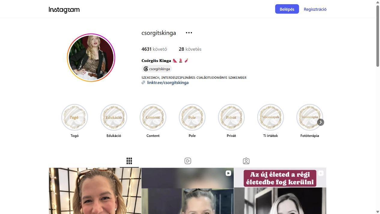 Csörgits Kinga - @csorgitskinga képernyőfotó