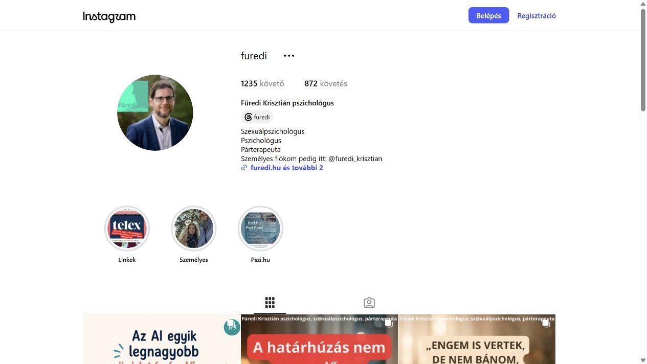 Füredi Krisztián - @furedi képernyőfotó