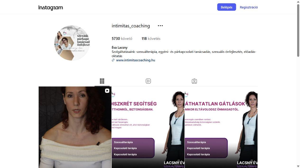 Lacsny Éva - @intimitas_coaching képernyőfotó