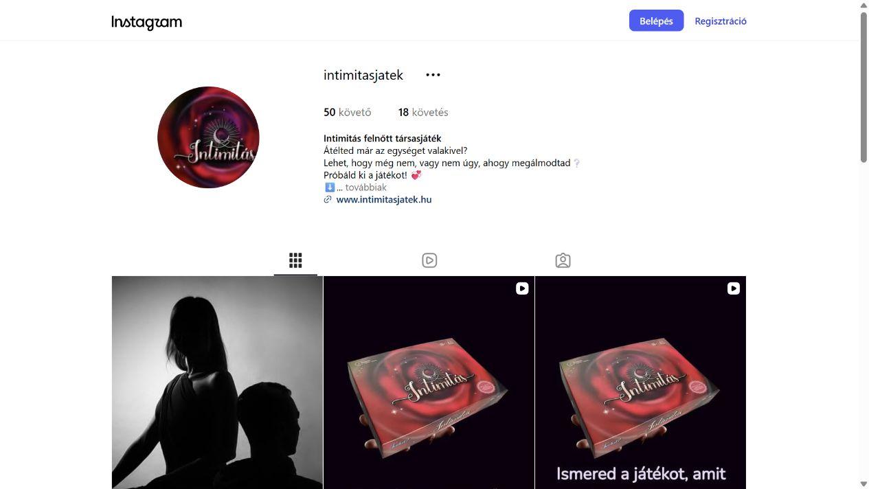 Intimitás felnőtt társasjáték - @intimitasjatek képernyőfotó