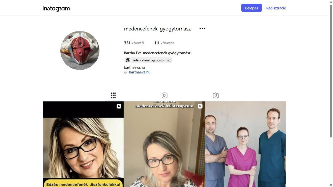 Bartha Éva – Medencefenék gyógytornász - @medencefenek_gyogytornasz képernyőfotó
