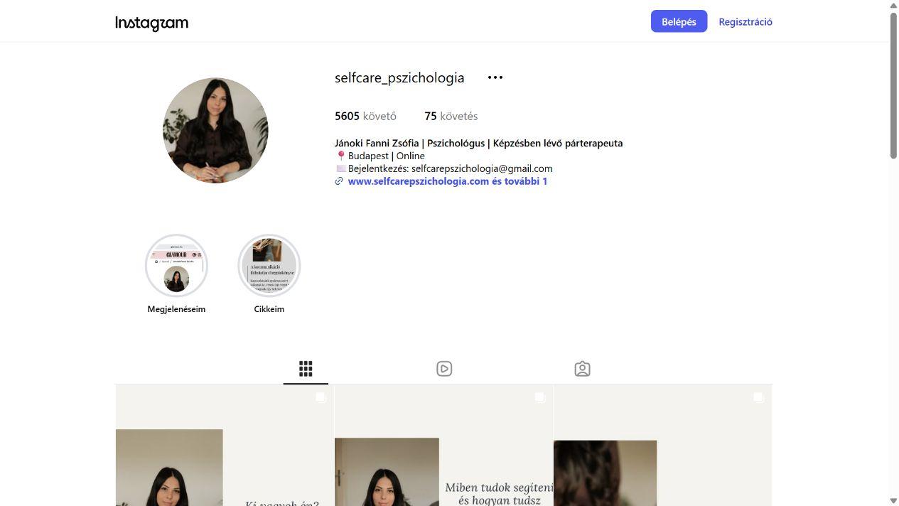 Jánoki Fanni Zsófia - @selfcare_pszichologia képernyőfotó