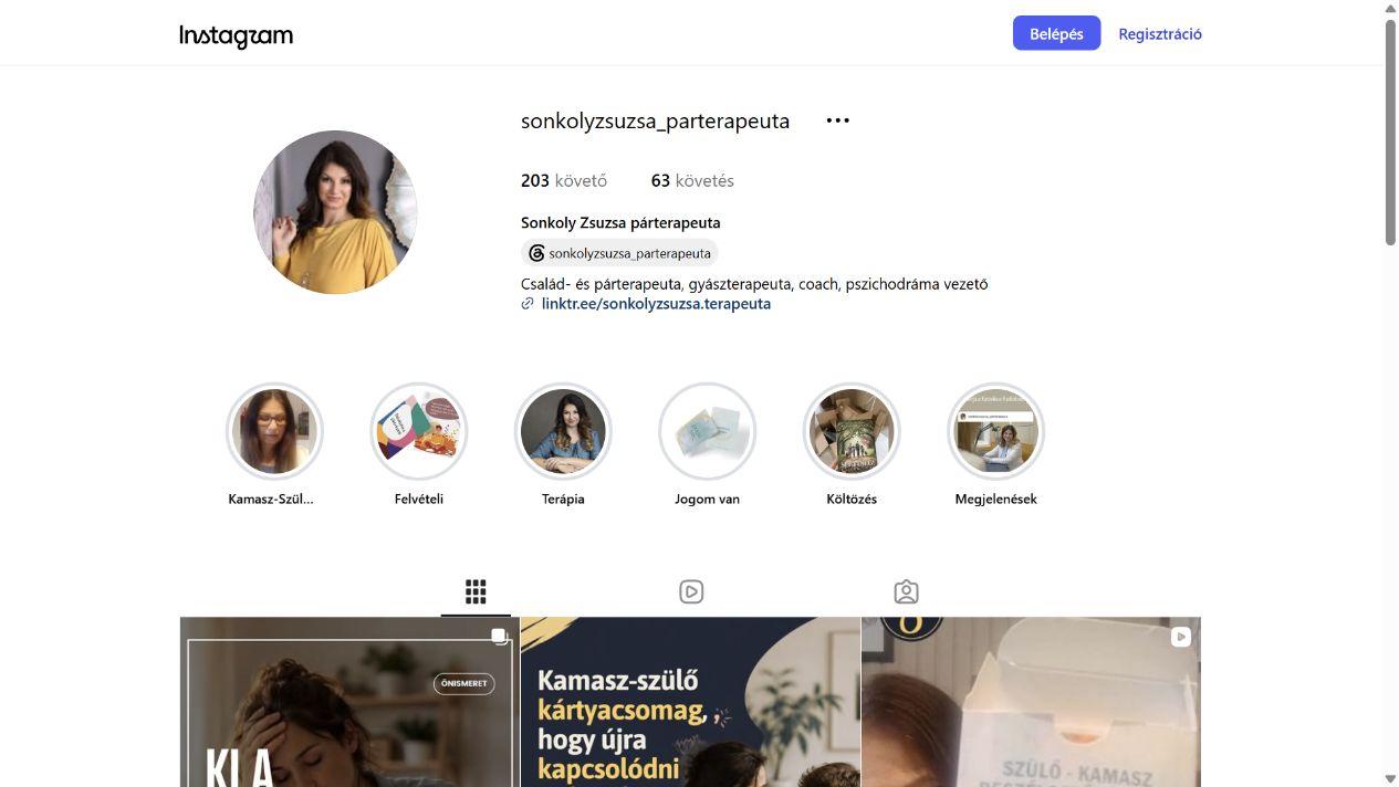 Sonkoly Zsuzsa - @sonkolyzsuzsa_parterapeuta képernyőfotó