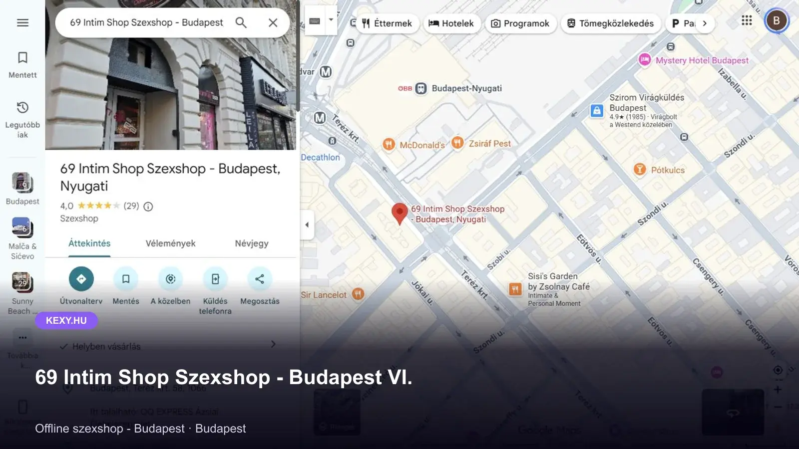 69 Intim Shop Szexshop - Budapest VI. képernyőfotó