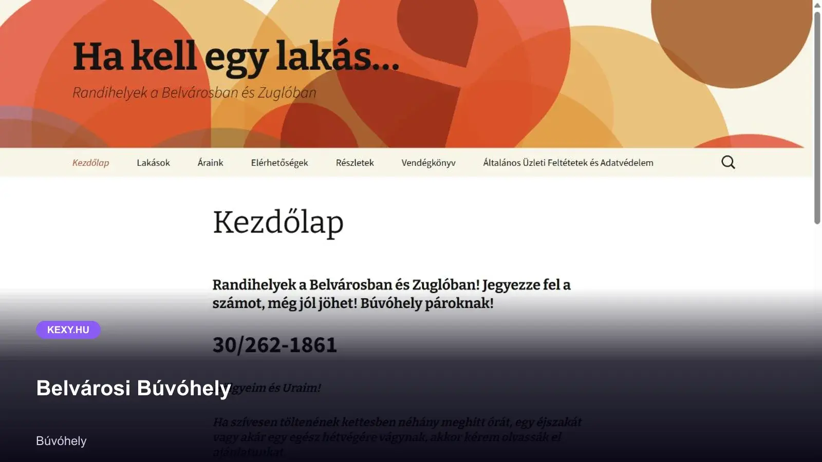Belvárosi Búvóhely képernyőfotó