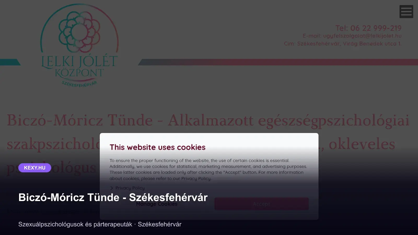 Biczó-Móricz Tünde - Székesfehérvár képernyőfotó