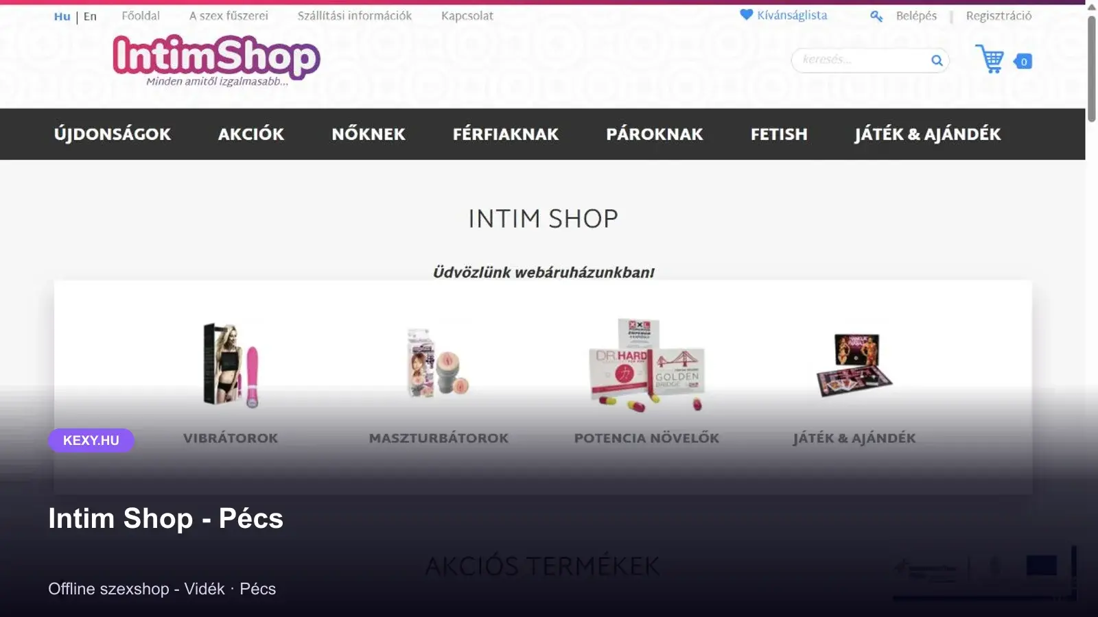 Intim Shop - Pécs képernyőfotó