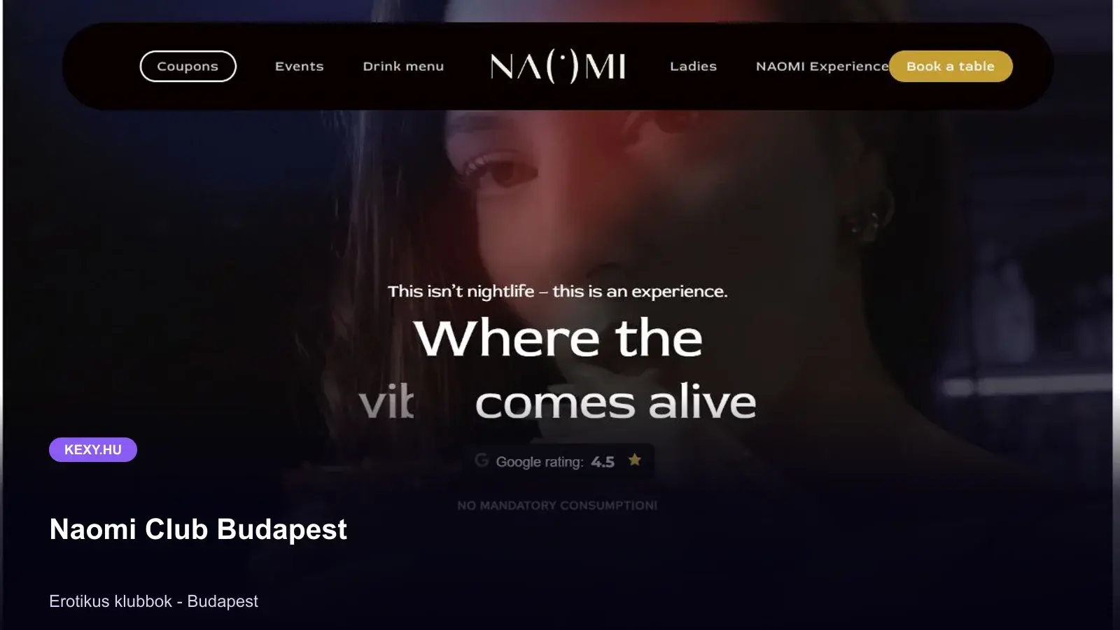 Naomi Club Budapest képernyőfotó