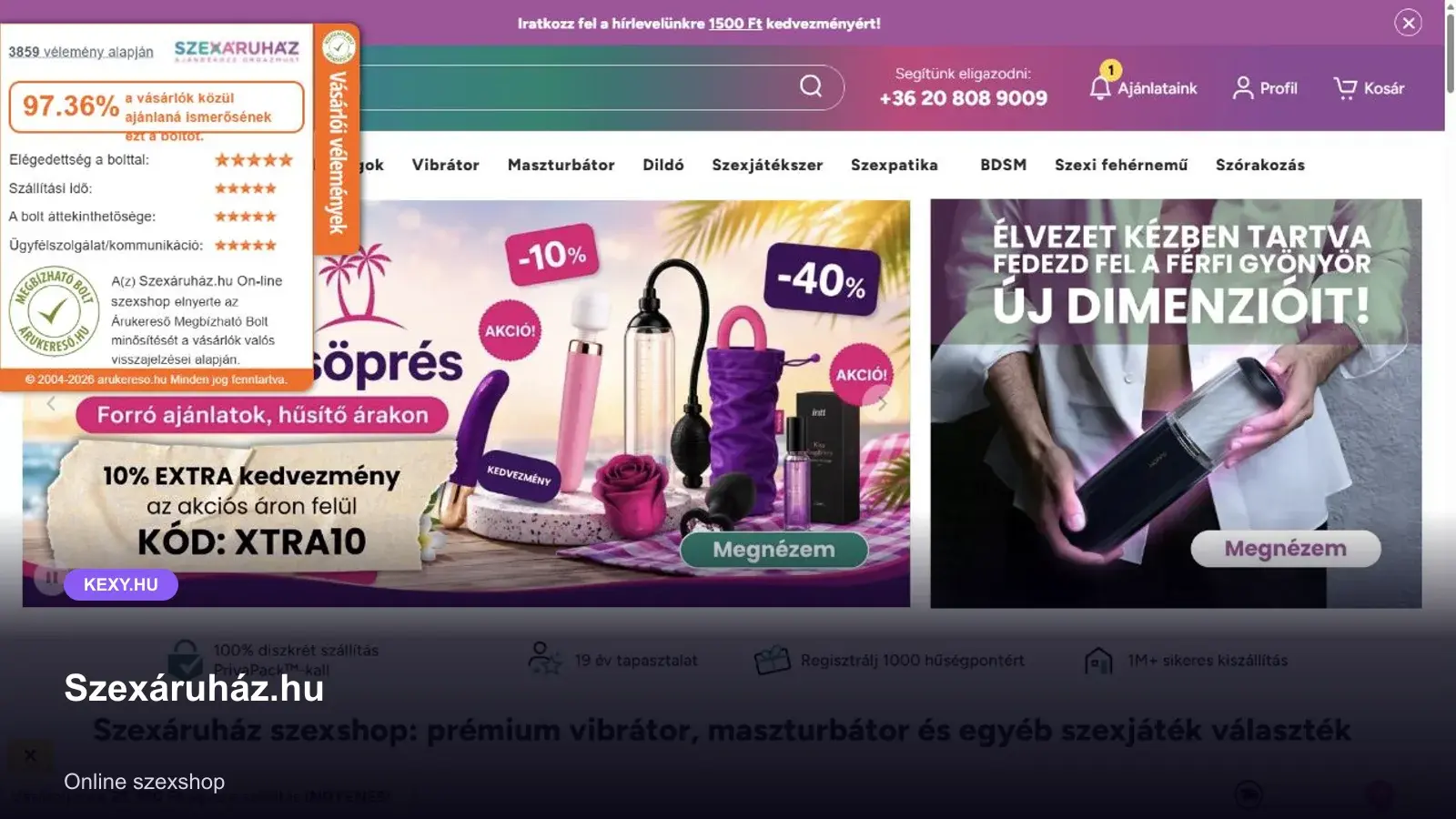 Szexáruház.hu képernyőfotó