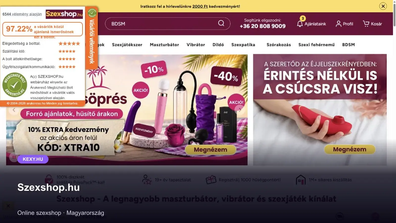 Szexshop.hu képernyőfotó