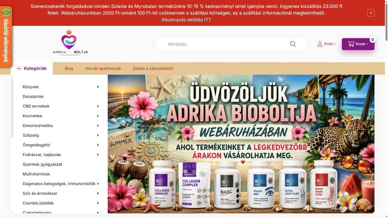 Adrika Bioboltja képernyőfotó
