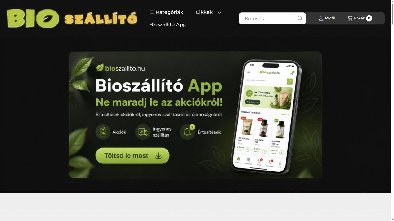 BioSzállító képernyőfotó