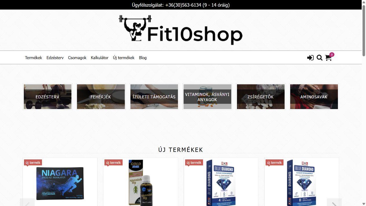 Fit10Shop képernyőfotó