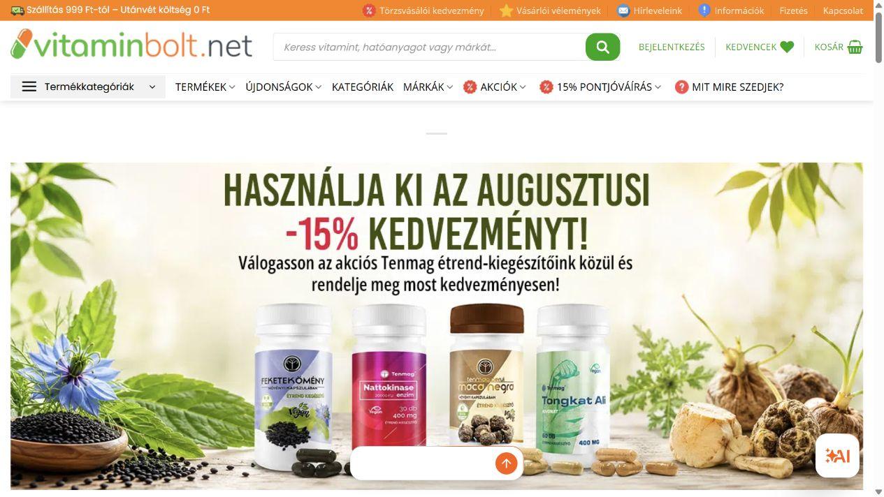 ProVitamix / Vitaminbolt.net képernyőfotó