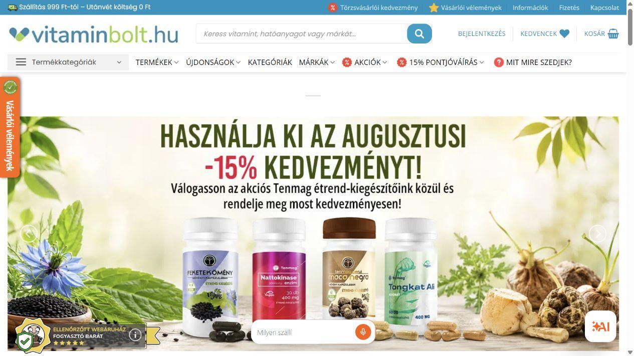 Vitaminbolt.hu képernyőfotó